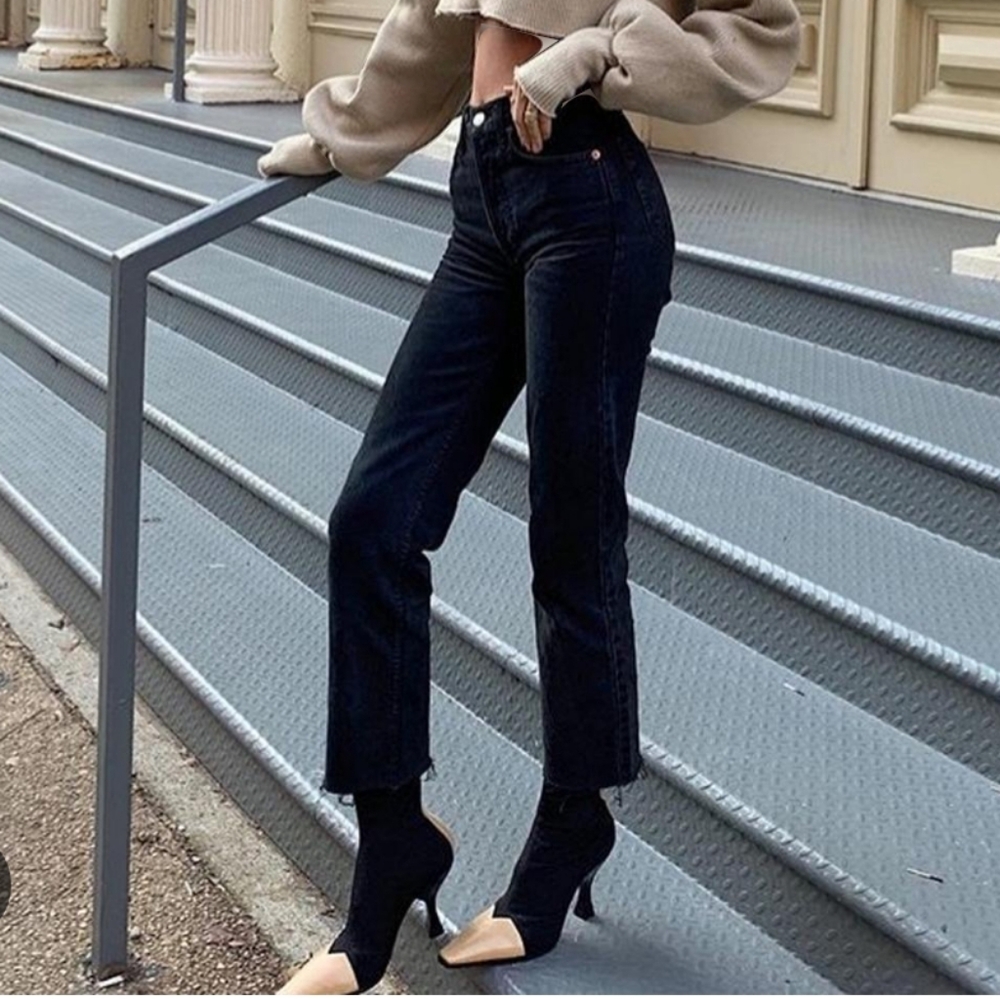 Redone jeans in washed black size 24